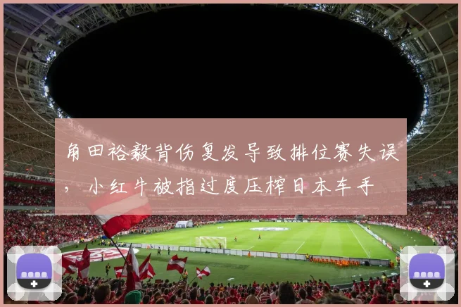 角田裕毅背伤复发导致排位赛失误，小红牛被指过度压榨日本车手
